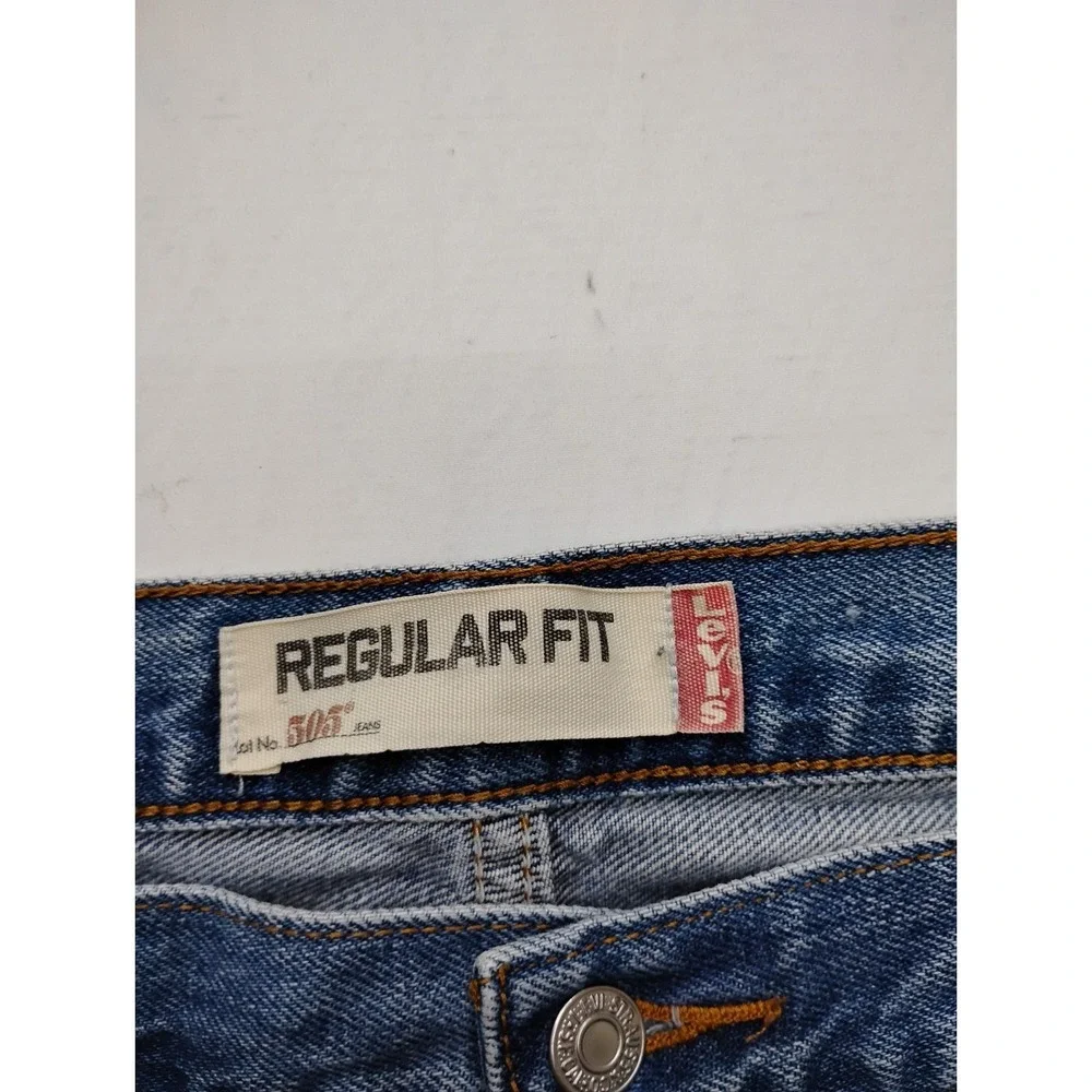 Mens Levis 505 Blue Jeans Regular Fit Straight Leg Mens 36x30  Y2K 2007